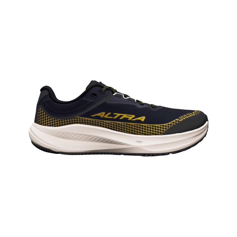 AL0A85U191M | right | Image of Altra Women's Torin 9 GTX shoe in Black / Gold / White Smoke