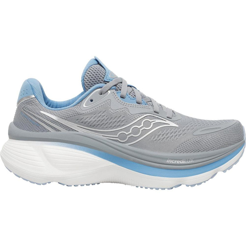 Saucony Women's Hurricane 26 shoe in Cinder / Azure. AAHV:w-hurricane-26|COLOR:CINDER/AZURE|SKU:S101106-1001