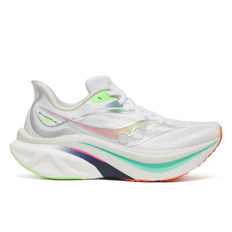 S101826-1010 | right | Image of Saucony Women's Endorphin Speed 6 shoe in White / Multi