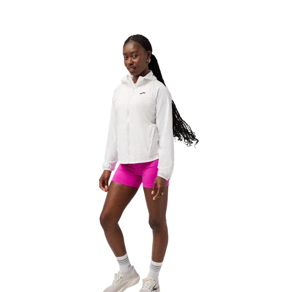 BROOKS Women's Canopy Packable Jacket White - 221732-100